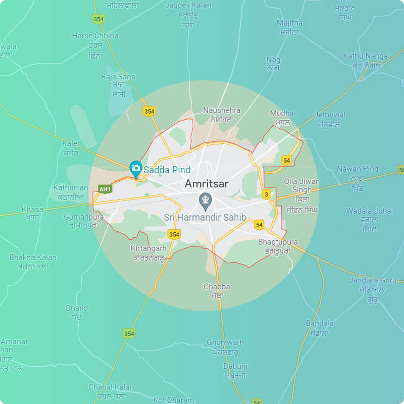 Bulk SMS coverage across Amritsar - Golden Temple area, Wagah border, Hall Bazaar