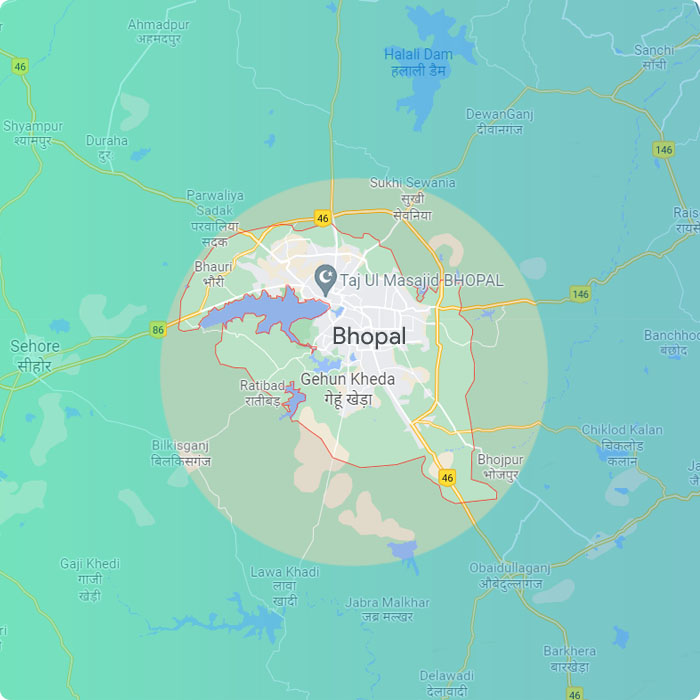 Bulk SMS coverage across Bhopal - Mandideep, Govindpura, MP Nagar, Kolar Road
