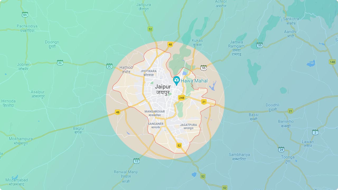 Bulk SMS coverage across Jaipur - Sitapura, Malviya Nagar, Mansarovar, Vaishali Nagar, Mahindra World City