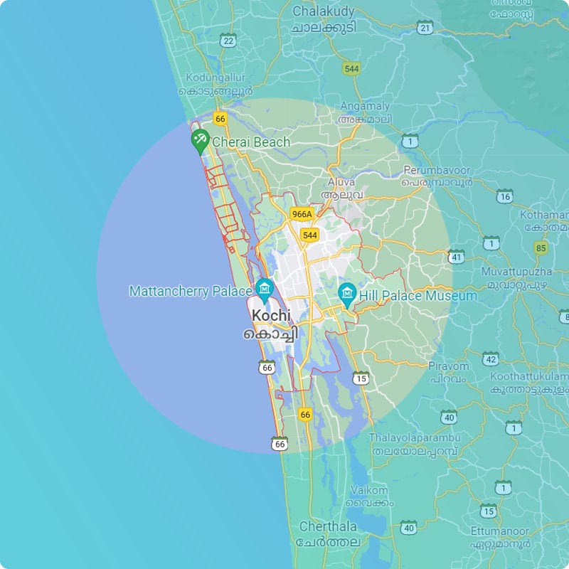 Bulk SMS coverage across Kochi - Infopark, SmartCity, Cochin Port, Fort Kochi, Ernakulam